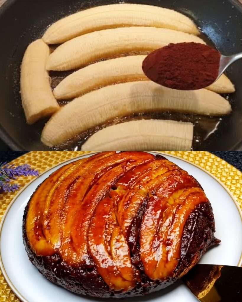 Caramelized Banana Chocolate Cake