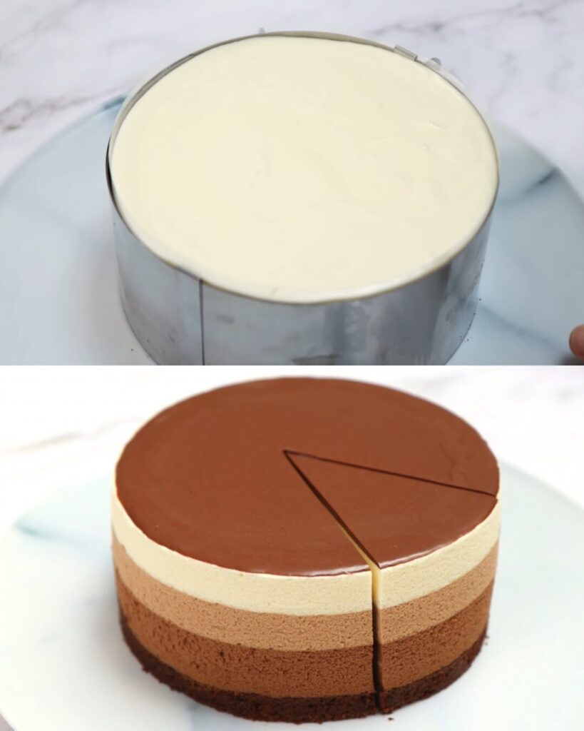 Triple Chocolate Mousse Layer Cake