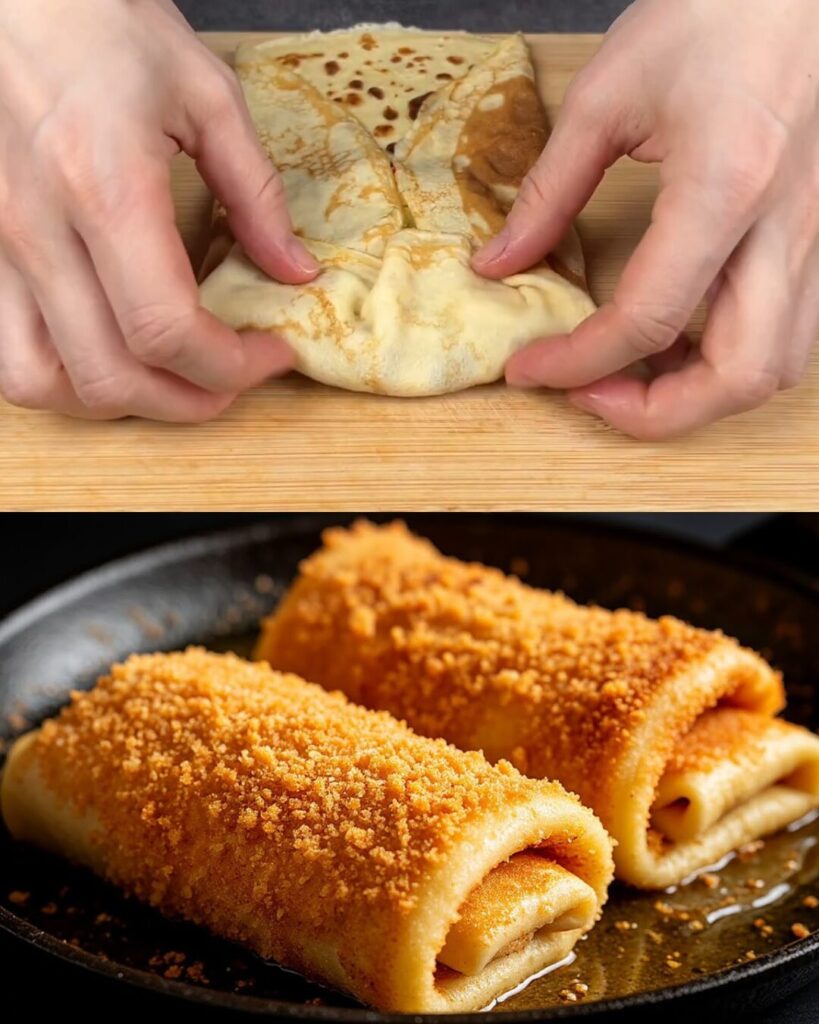 Breaded Potato‑Stuffed Pancakes with Cheese and Herbs