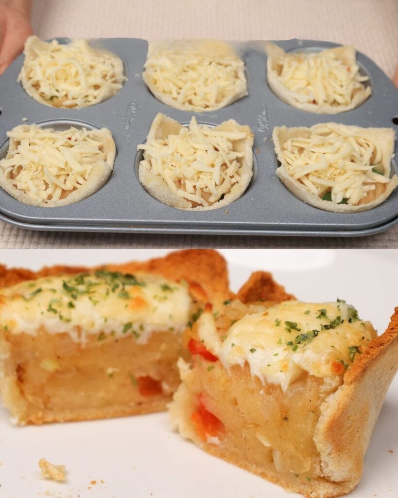 Steamed Mashed Potato and Pepper Crostini Bake