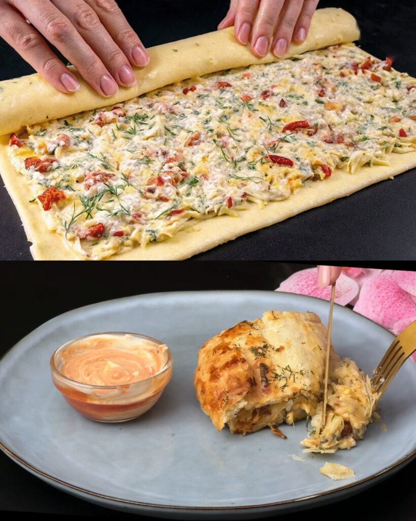 Savory Puff Pastry Spirals with Tomato, Dill, and Cheese
