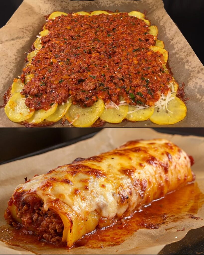 Minced Meat and Potato Cheese Bake