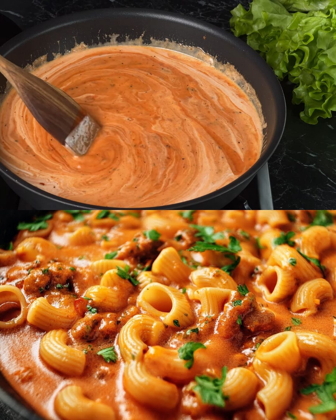 Creamy Tomato and Beef-Pork Pasta Bake