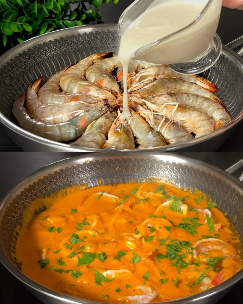 Creamy Shrimp Pilaf in Homemade Shell Broth