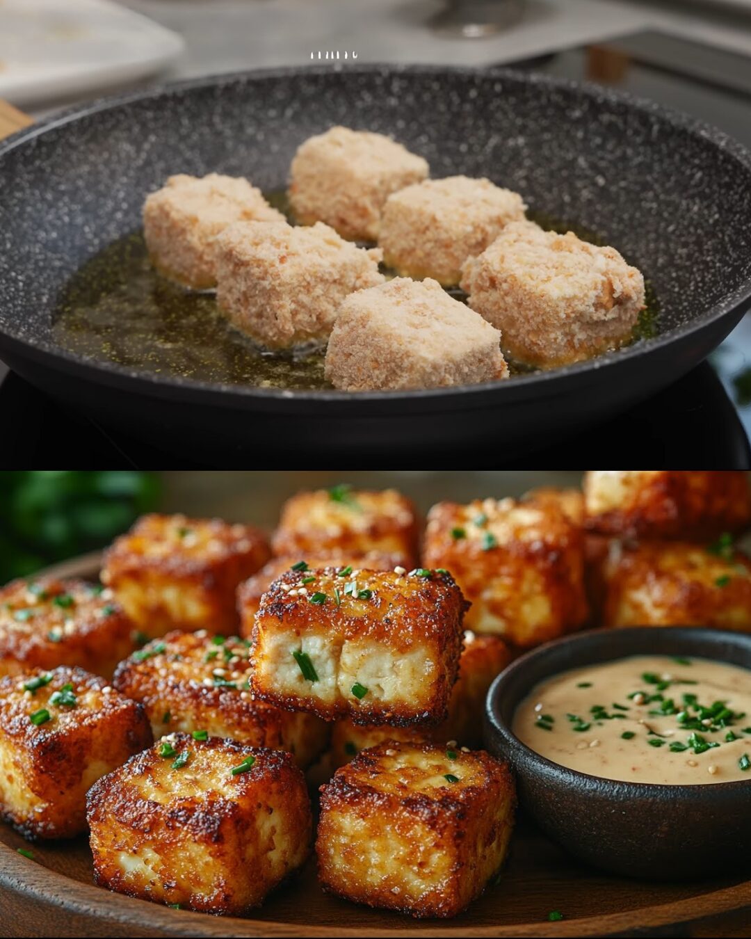 Crispy Vegan Tofu Nuggets with Creamy Plant-Based Dip