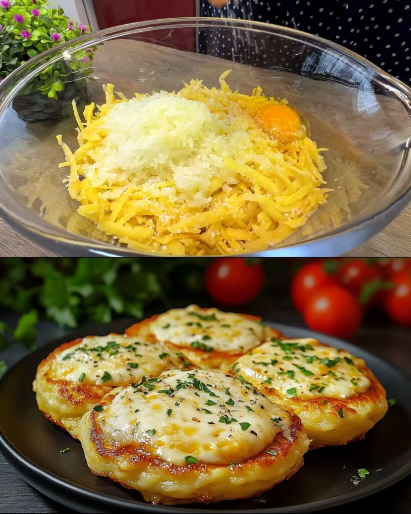 Cheesy Stuffed Potato Pancakes with Creamy Garlic-Herb Sauce