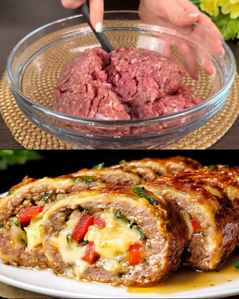 Savory Bacon-Wrapped Spinach & Cheese-Stuffed Meat Roll