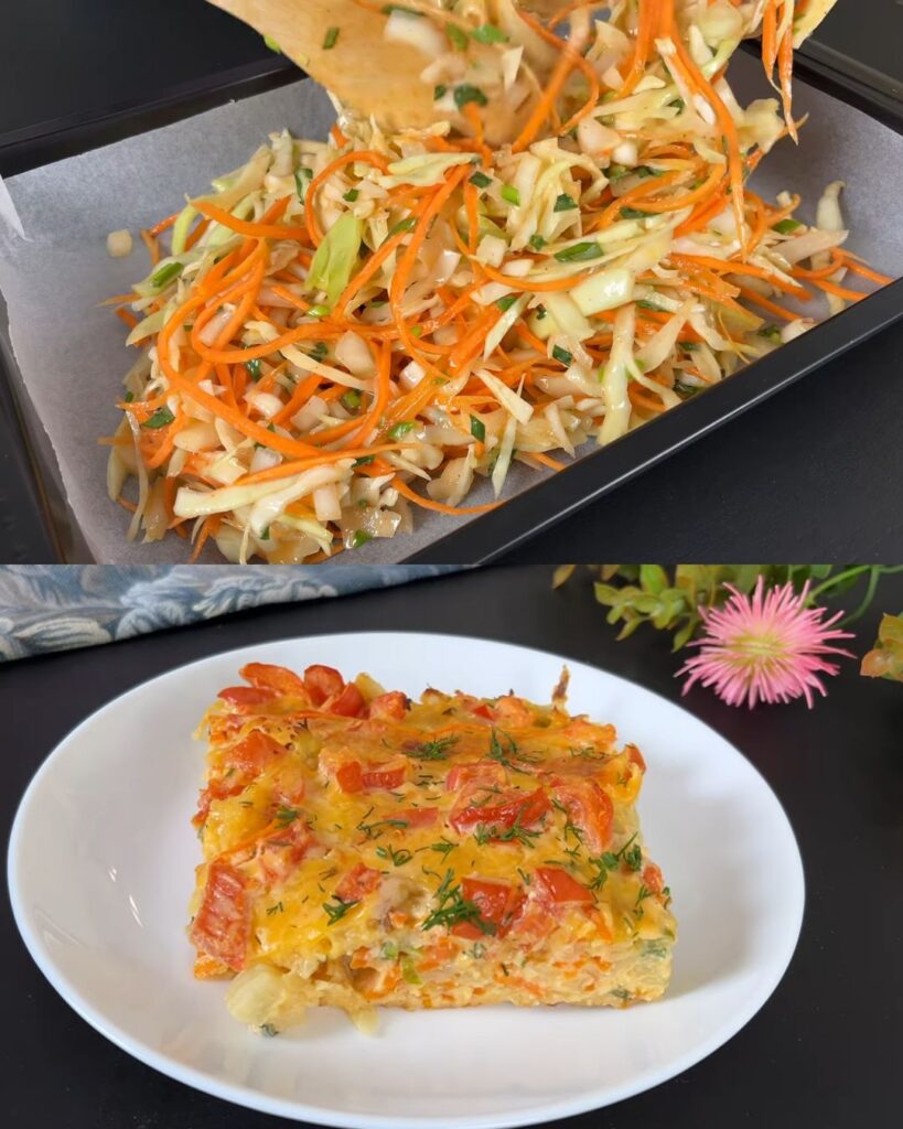 Cheesy Vegetable & Cabbage Egg Bake