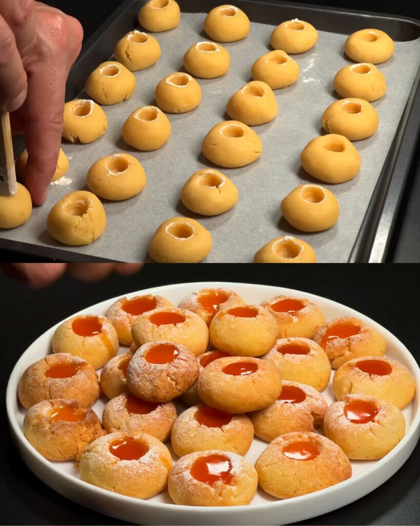 Apricot & Lemon Shortbread Jam Cookies