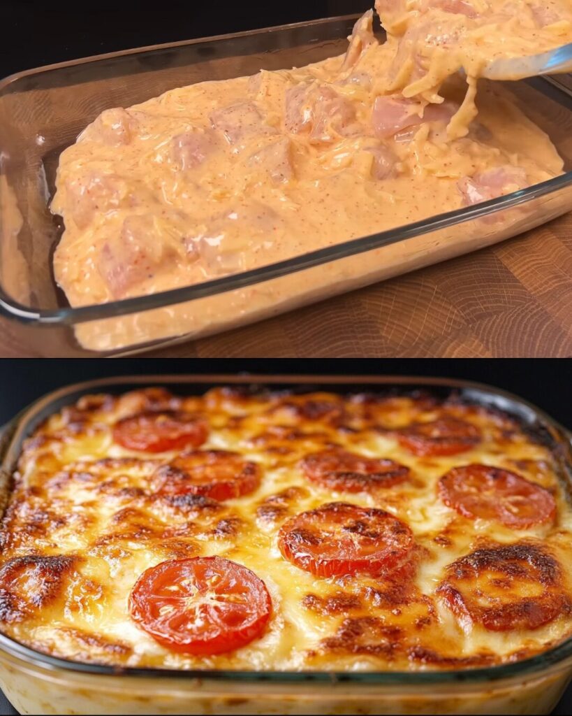 Cheesy Baked Chicken and Creamy Potato Salad Dinner