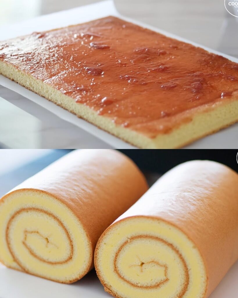 Fluffy Swiss Roll Cake with Jam or Honey