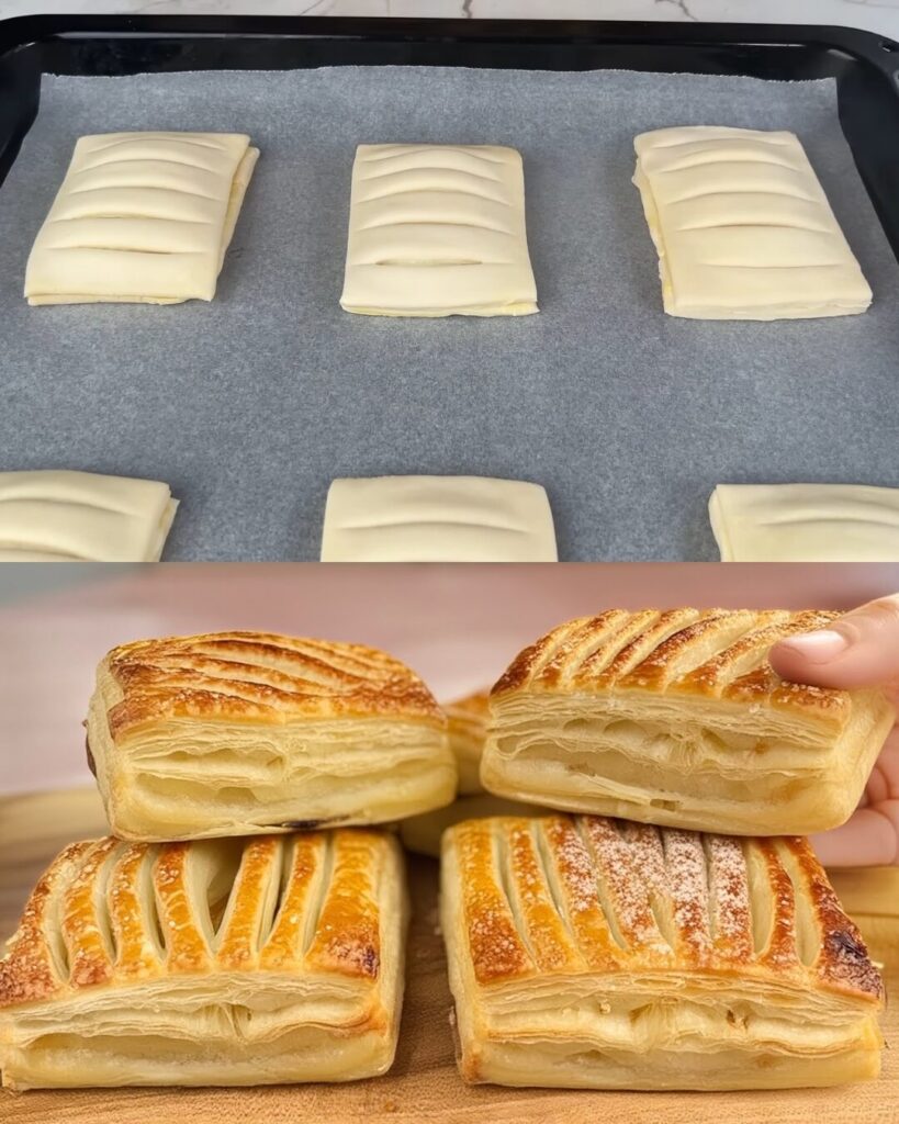 Flaky Cream-Filled Pastry Rolls (Homemade Puff Pastry with Vanilla Custard Cream)