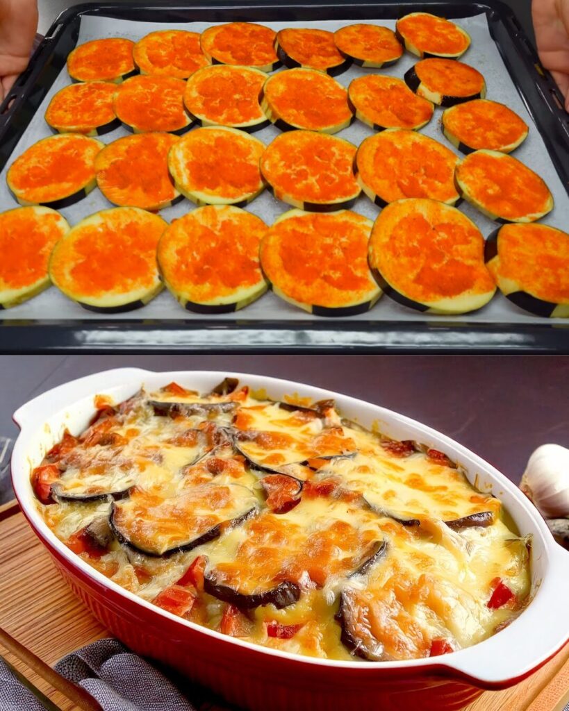 Layered Baked Eggplant Casserole with Ricotta, Mozzarella, Tomatoes & Herbs