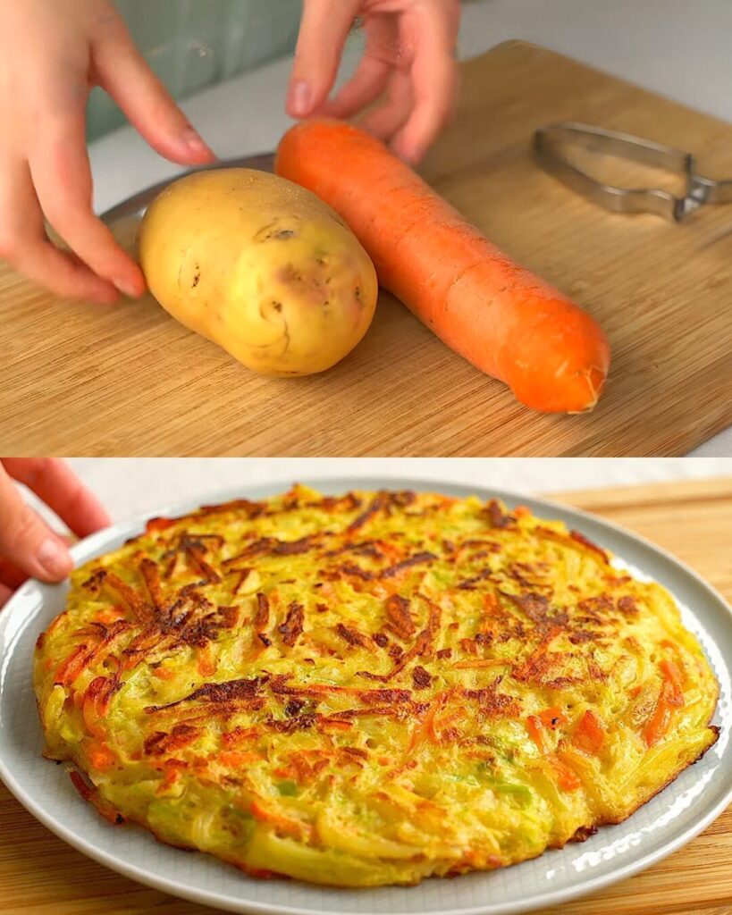 Vegetable Cabbage Pancake with Eggs and Olive Oil