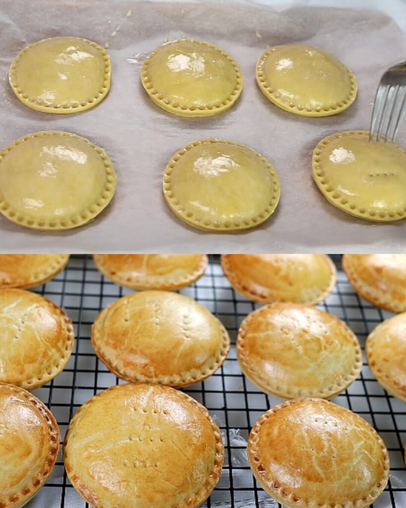 Homemade Chicken Pies with Creamy Vegetable Filling and Buttery Crust