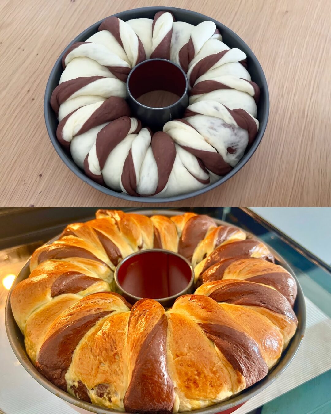 Soft Cocoa Swirl Sweet Bread with Hazelnut Cream Filling