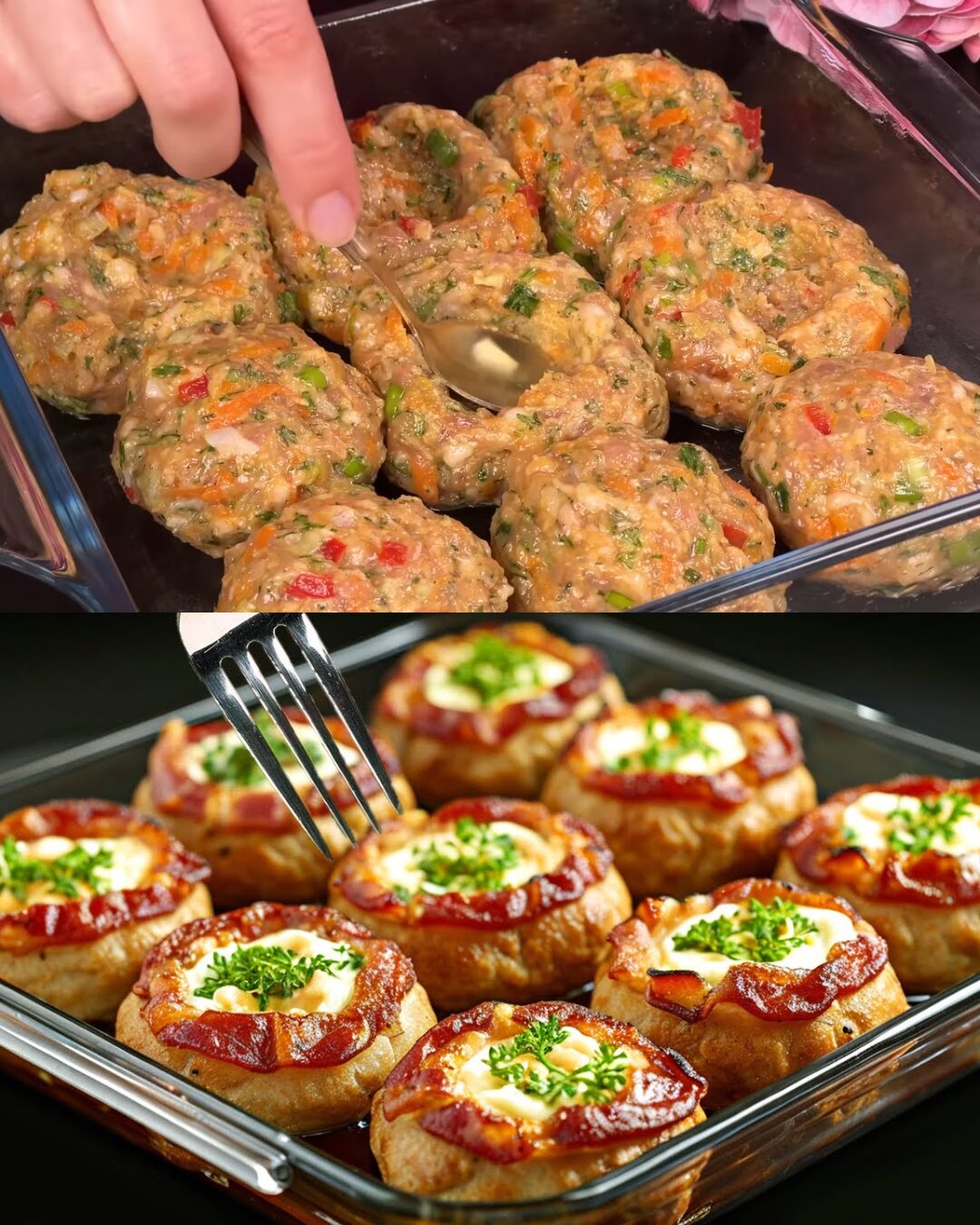 Creamy Bacon & Cheese‑Stuffed Meat Patties Casserole