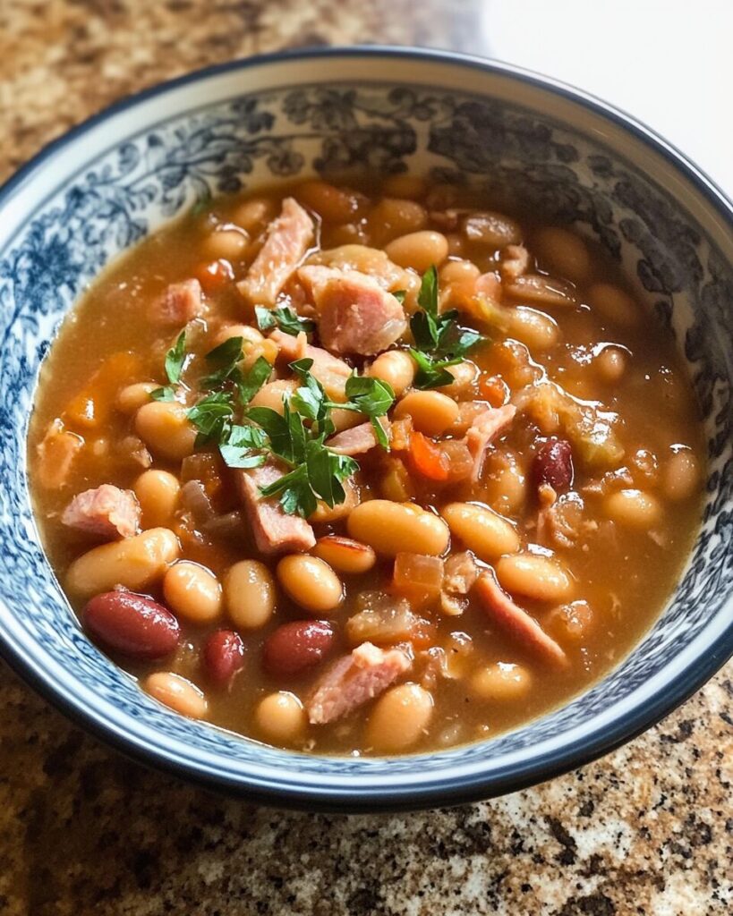 Slow Cooker Ham and Bean Soup
