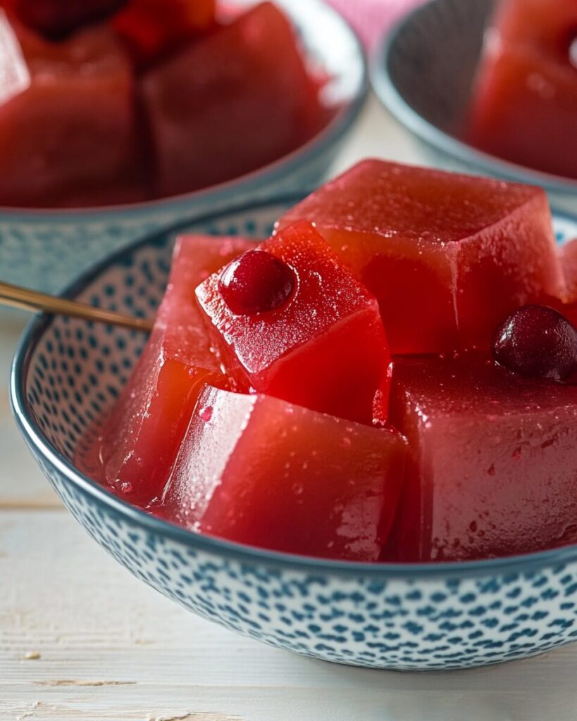 Cherry Rhubarb Gelatin Delight