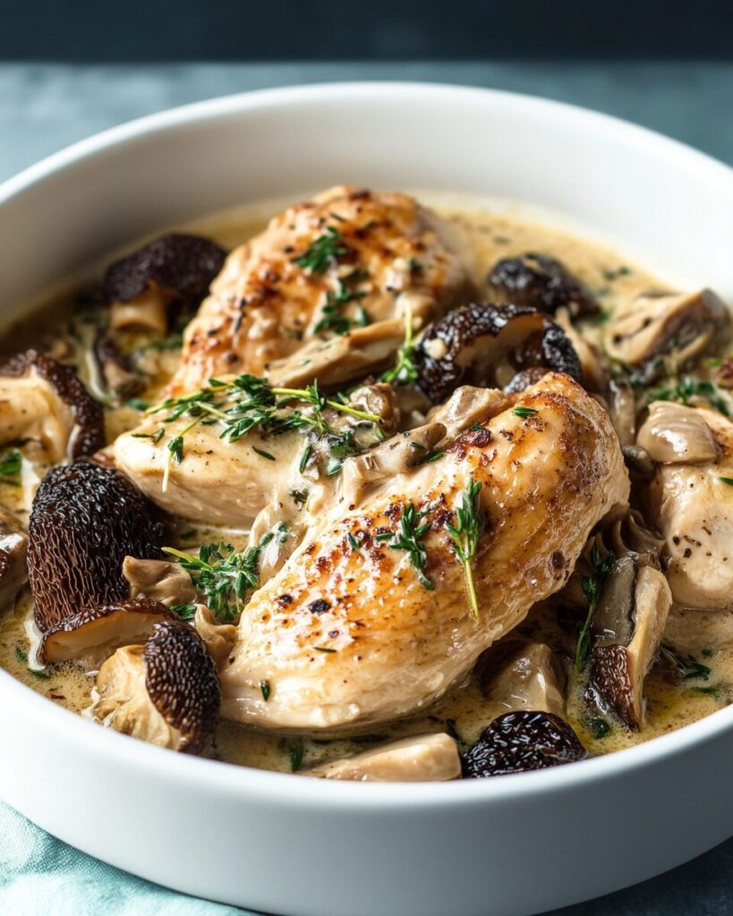 Fricassée of Chicken and Tarragon with Morel Mushrooms