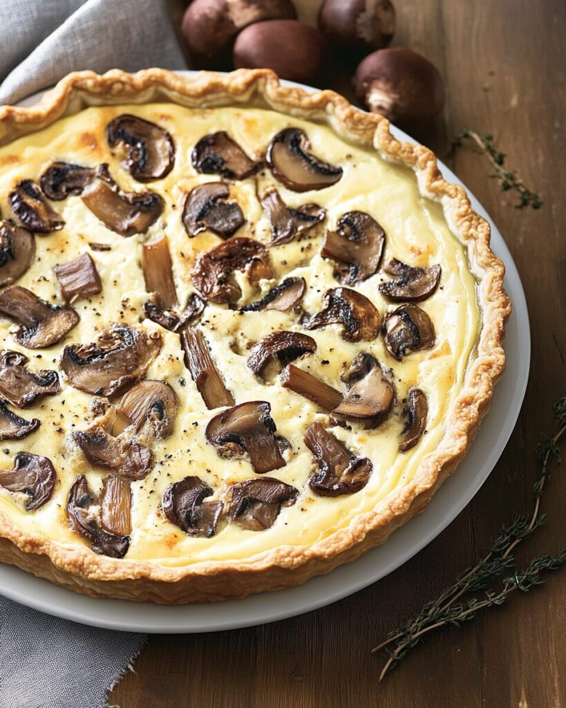 Morel Mushroom Quiche finished dish