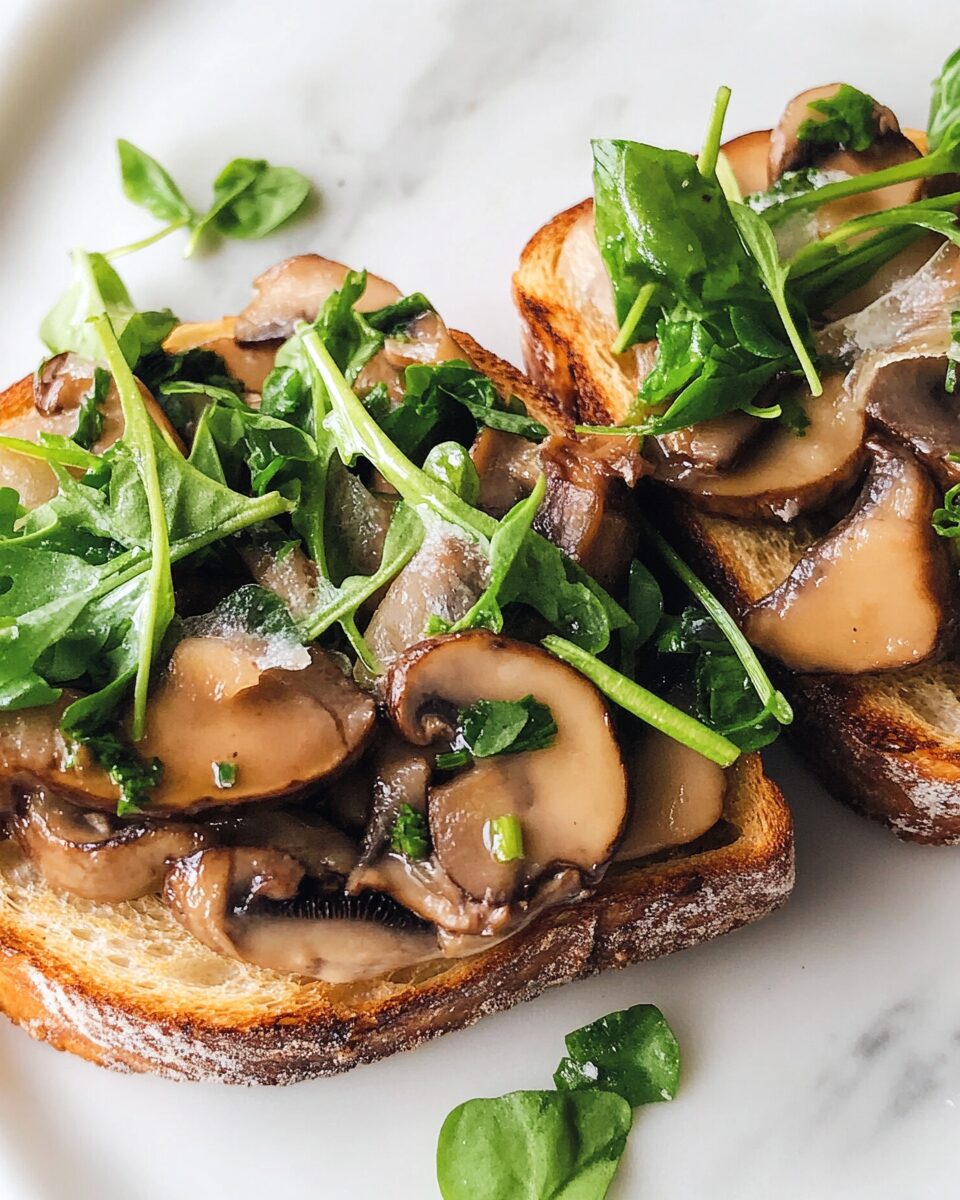 Mushroom Toasts with Watercress and Chives