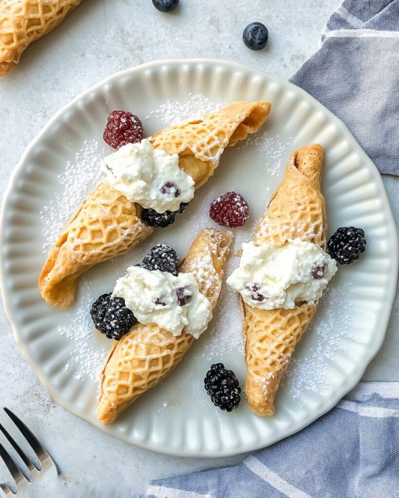 Pizzelle Cannoli finished dish