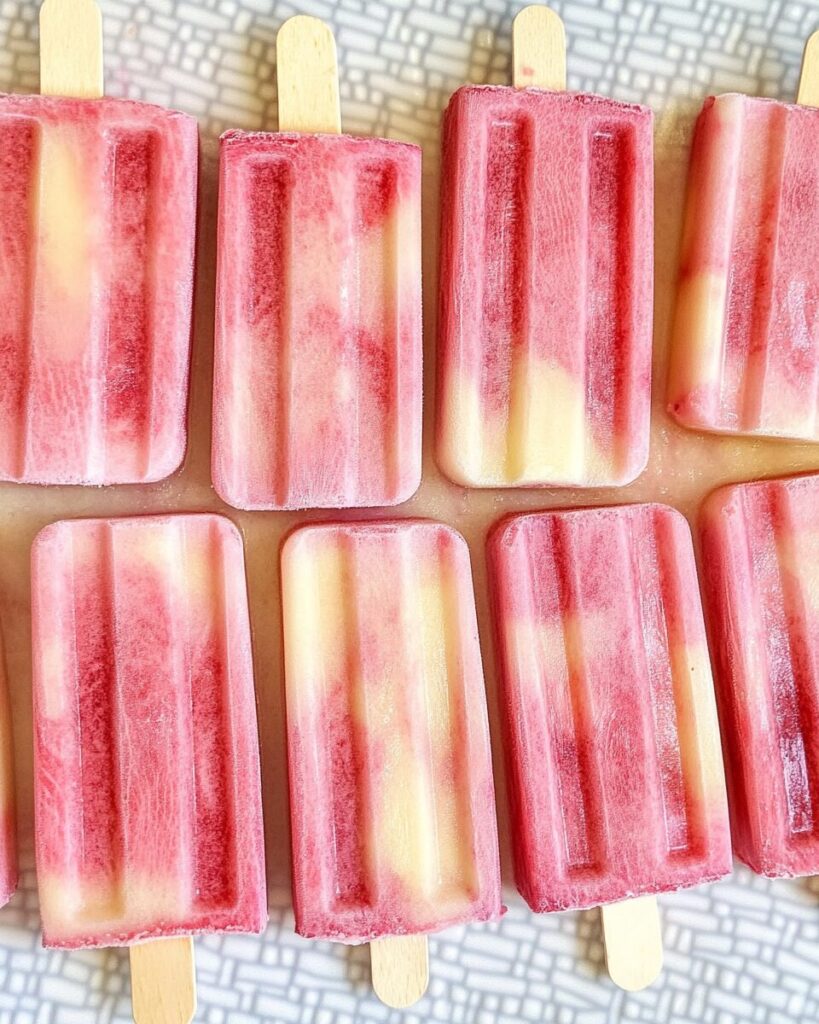 Rhubarb and Greek Yogurt Popsicles