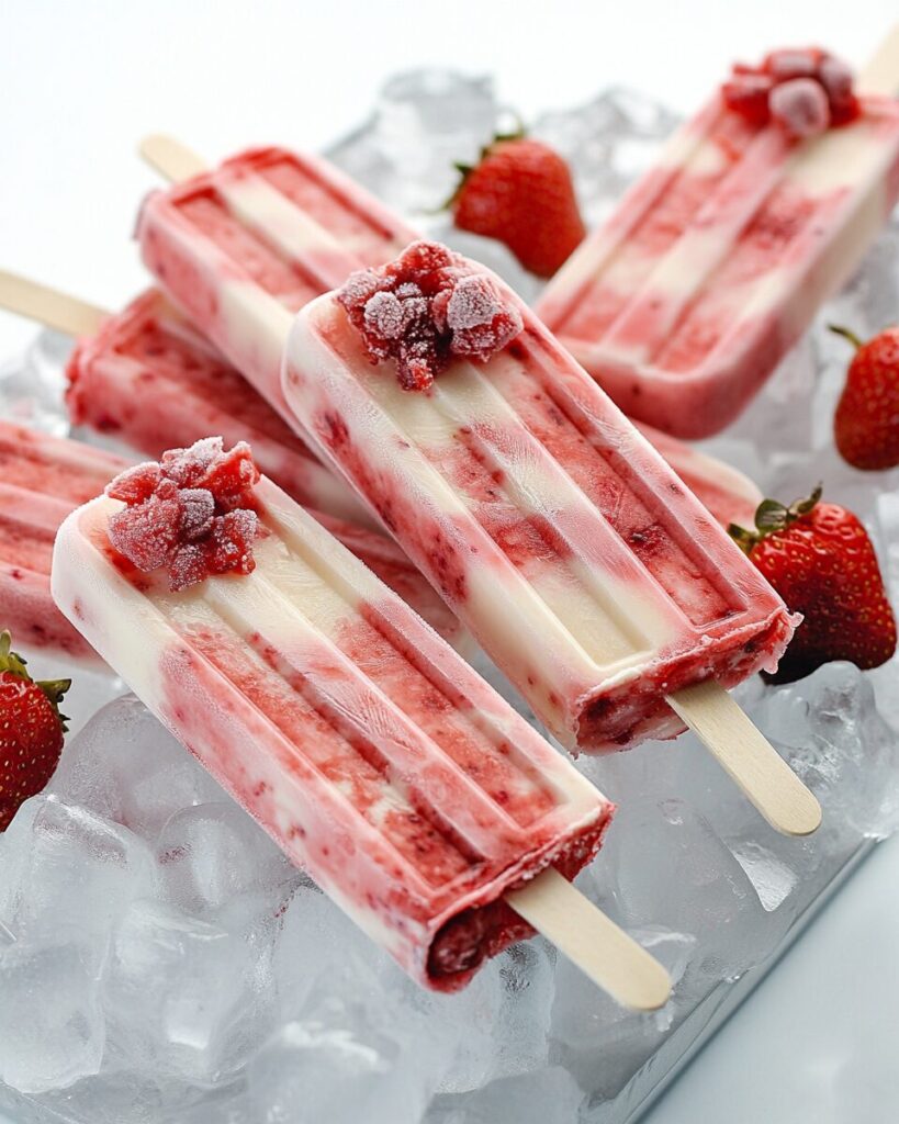 Strawberry Rhubarb Creamsicles