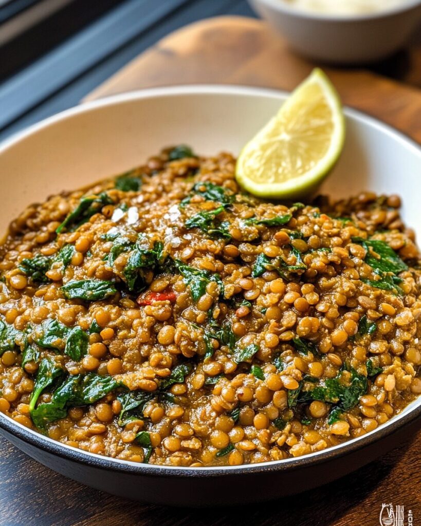 Spicy Lentils and Spinach