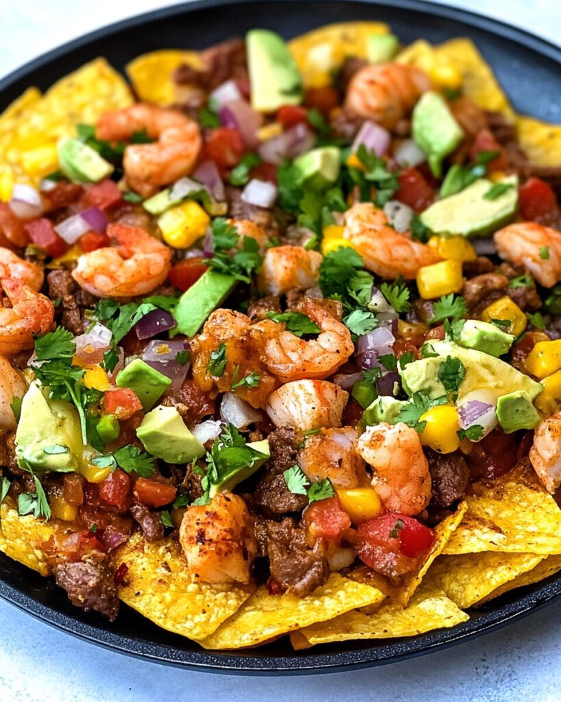 Surf and Turf Nachos finished dish