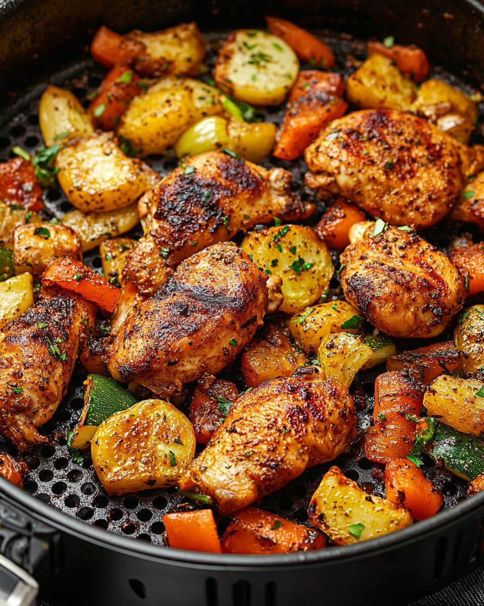 Air Fryer Chicken and Vegetables