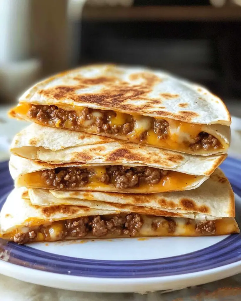 Cheesy Ground Beef Quesadillas