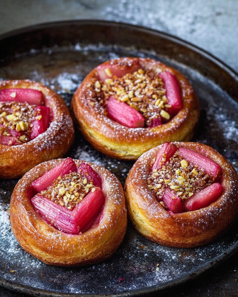 Rhubarb Frangipane Buns finished dish