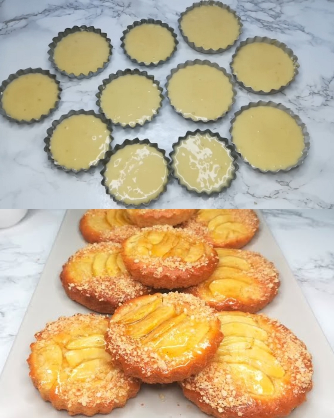 Banana Yogurt Apple Cake with Apricot Glaze and Toasted Almonds