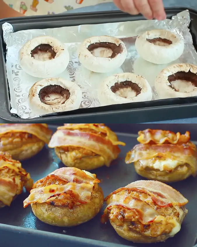 Creamy Stuffed Mushrooms with Bacon
