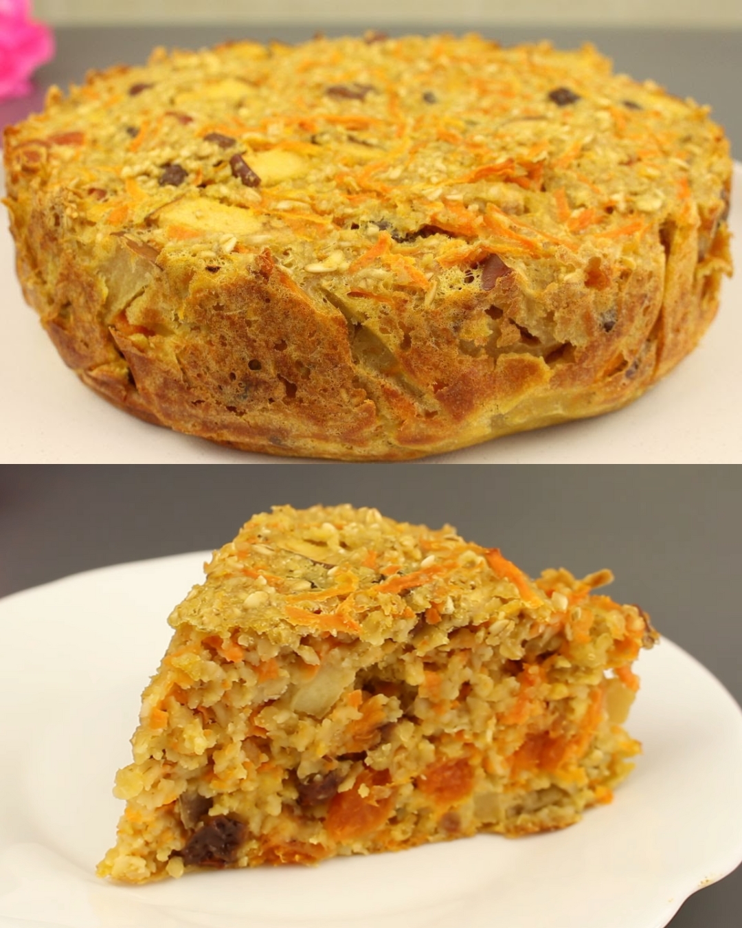 Wholesome Baked Oatmeal with Carrot, Apple, and Dried Fruit