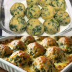 Spinach & Potato Cheese Bombs with Crispy Parmesan Crust