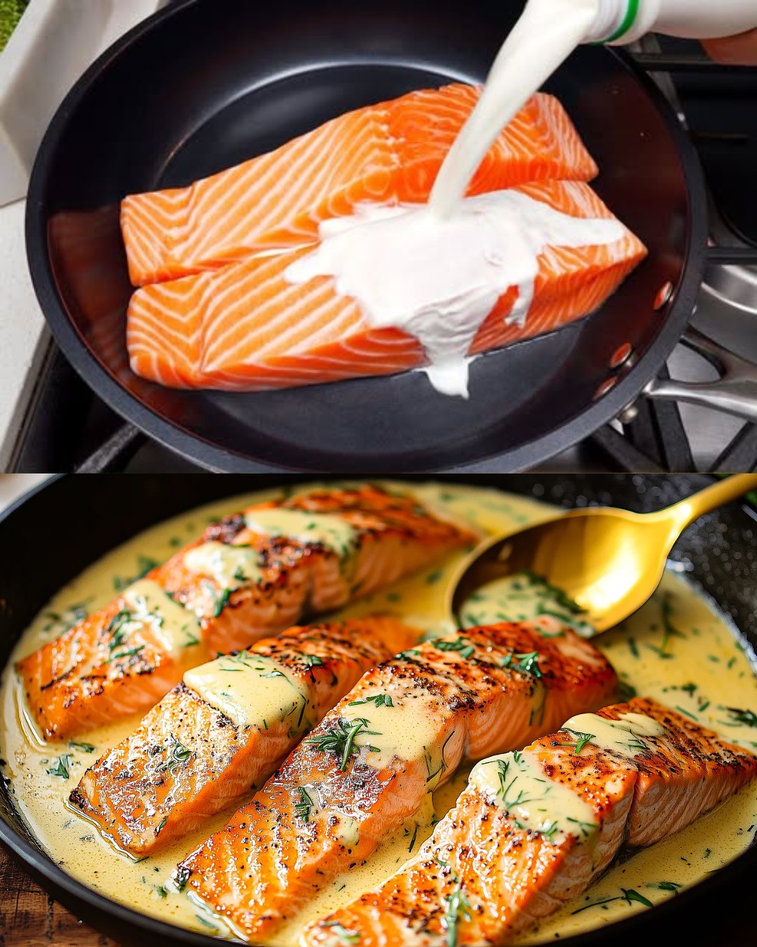 Creamy Lemon Dill Salmon with Mashed Potatoes