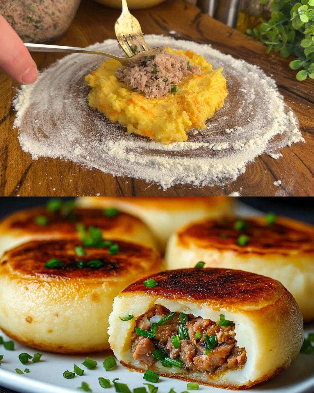 Tuna and Potato Patties with Creamy Garlic-Dill Sauce