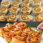 Beef Wellington Log with Garlic Cheese Sauce and Creamy Vegetable Side