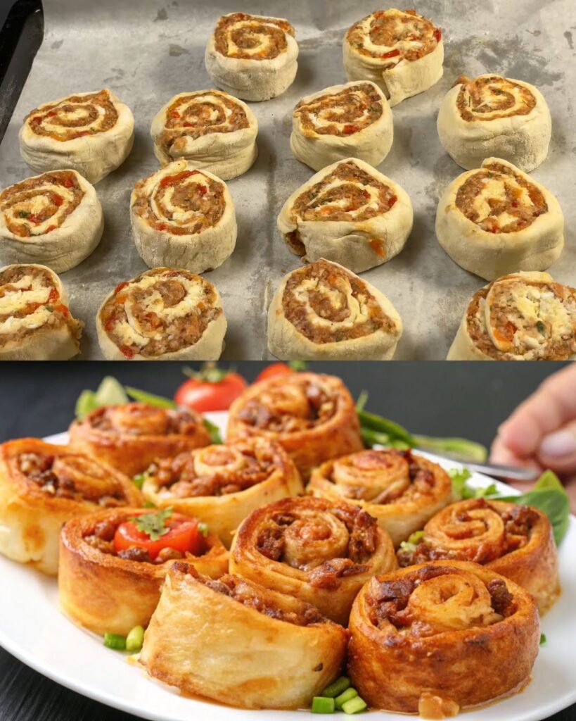 Beef Wellington Log with Garlic Cheese Sauce and Creamy Vegetable Side