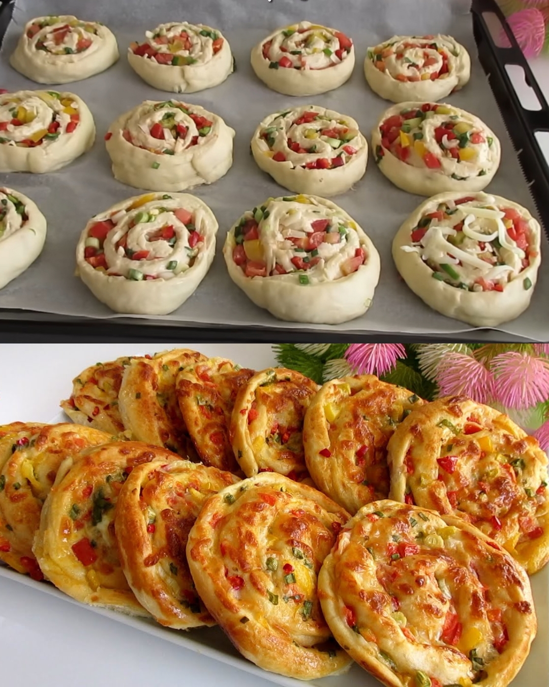 Loaded Vegetable & Cheese Swirl Bread