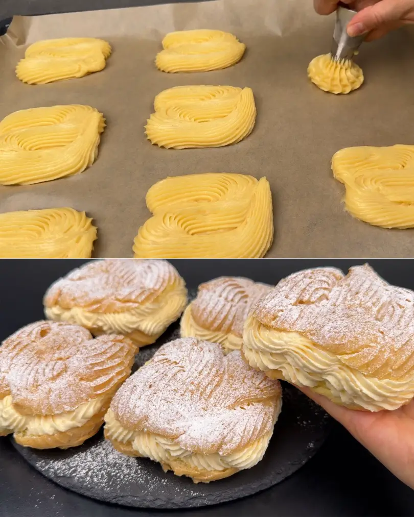 Choux Puffs with Apricot Cream & Whipped Cream