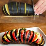 Mediterranean-Style Baked Eggplant with Tomato, Cheese & Avocado-Garlic Cream