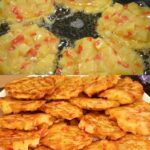 Crispy Potato & Vegetable Fritters with Tangy Yogurt–Coriander Dip