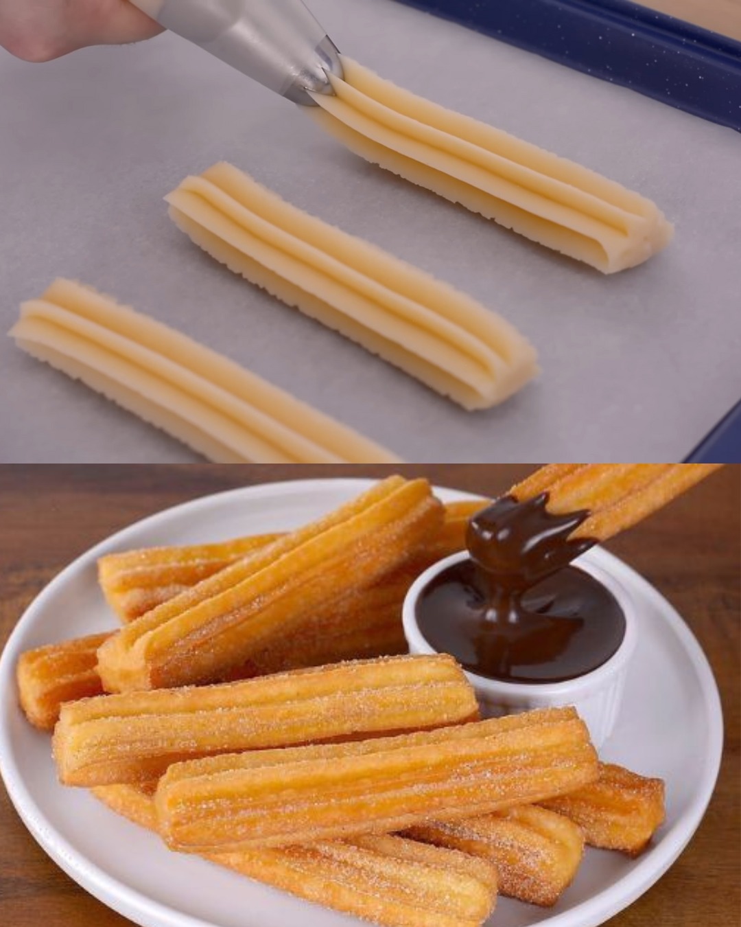 Golden Cinnamon Churros with Classic Chocolate Dipping Sauce