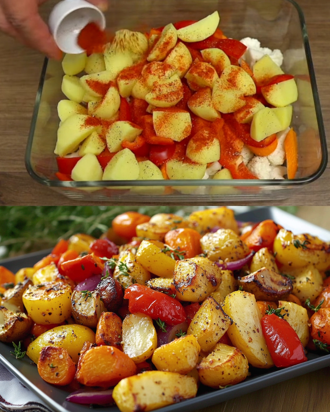 Roasted Cauliflower, Carrot, Potato, and Paprika Medley