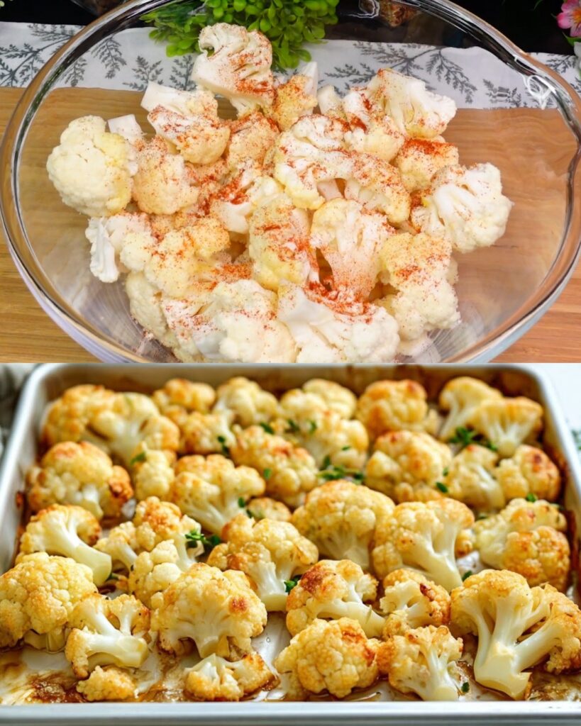 Roasted Cauliflower with Tahini Coffee Glaze finished dish