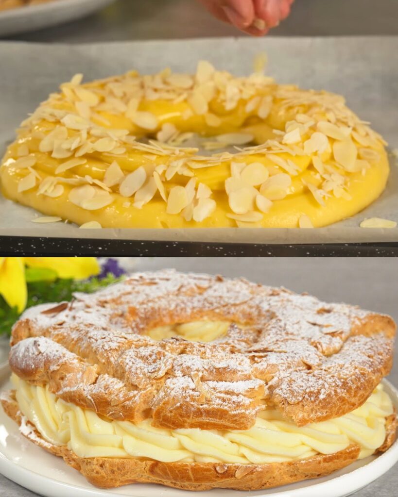 Almond Custard Choux Pastry with Sliced Almonds